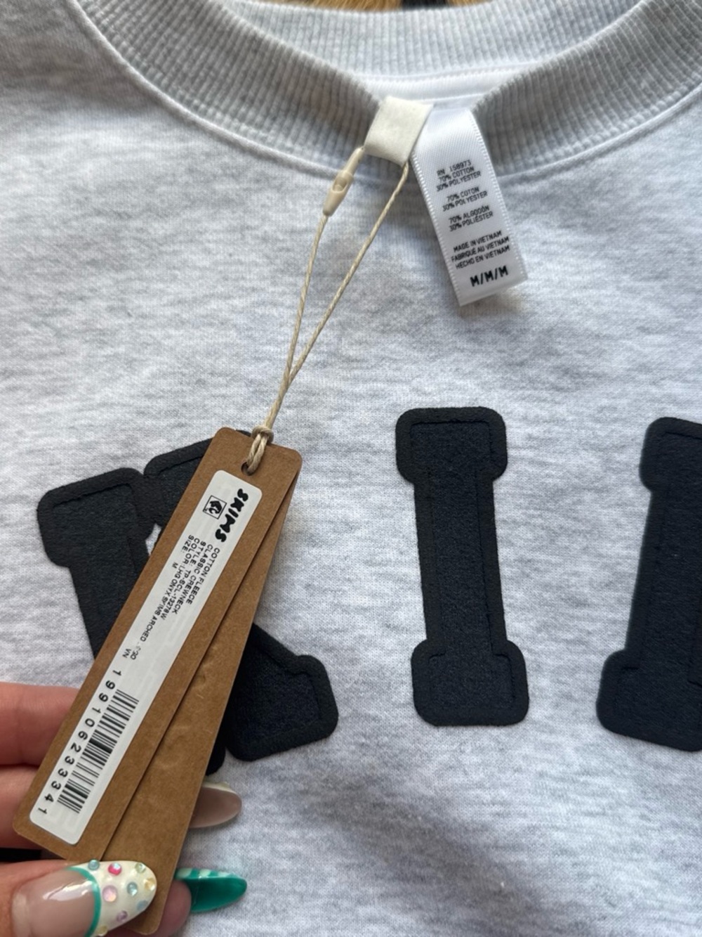 Skims Cotton Fleece Logo Crewneck size medium